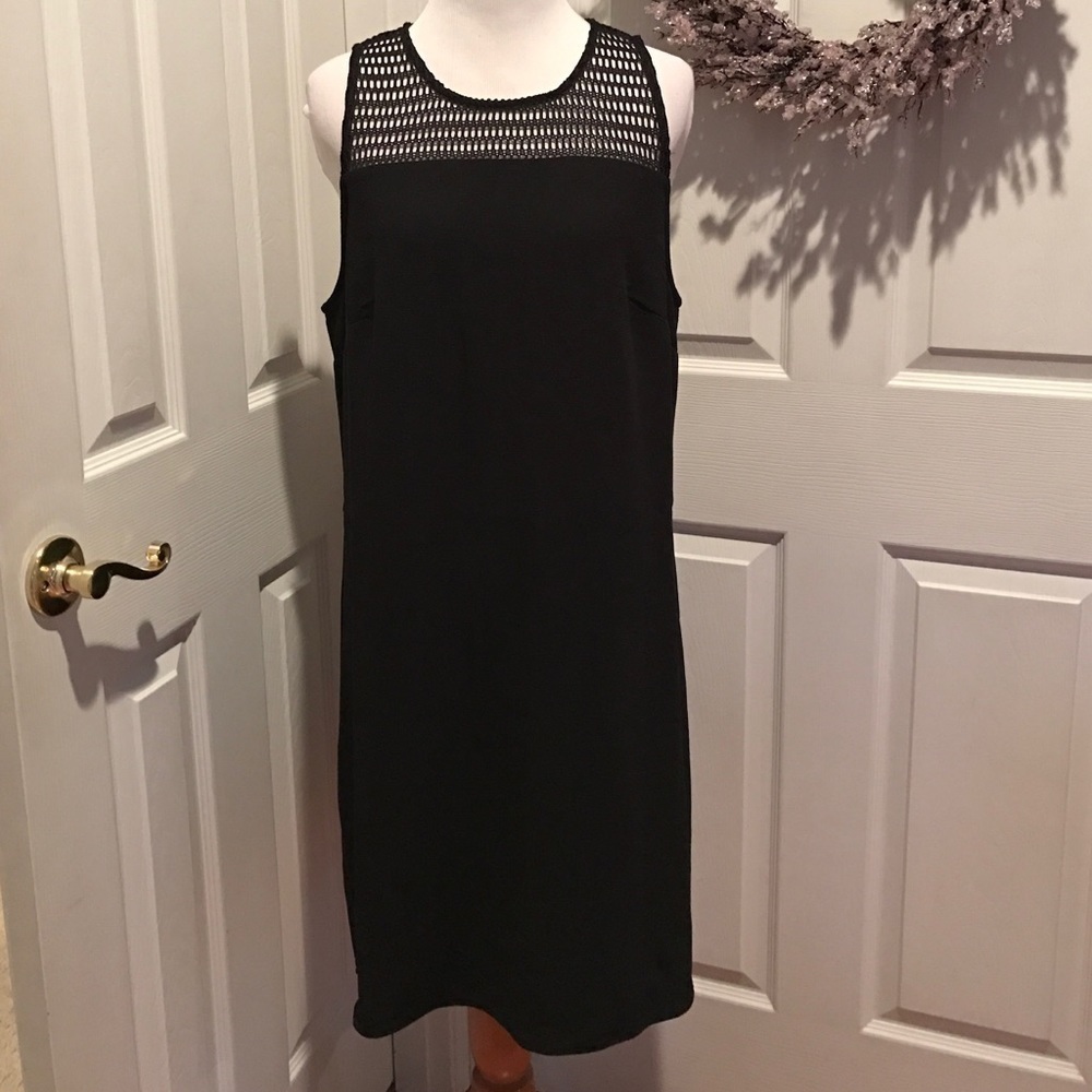 Gorgeous black dress with netted top, sz L